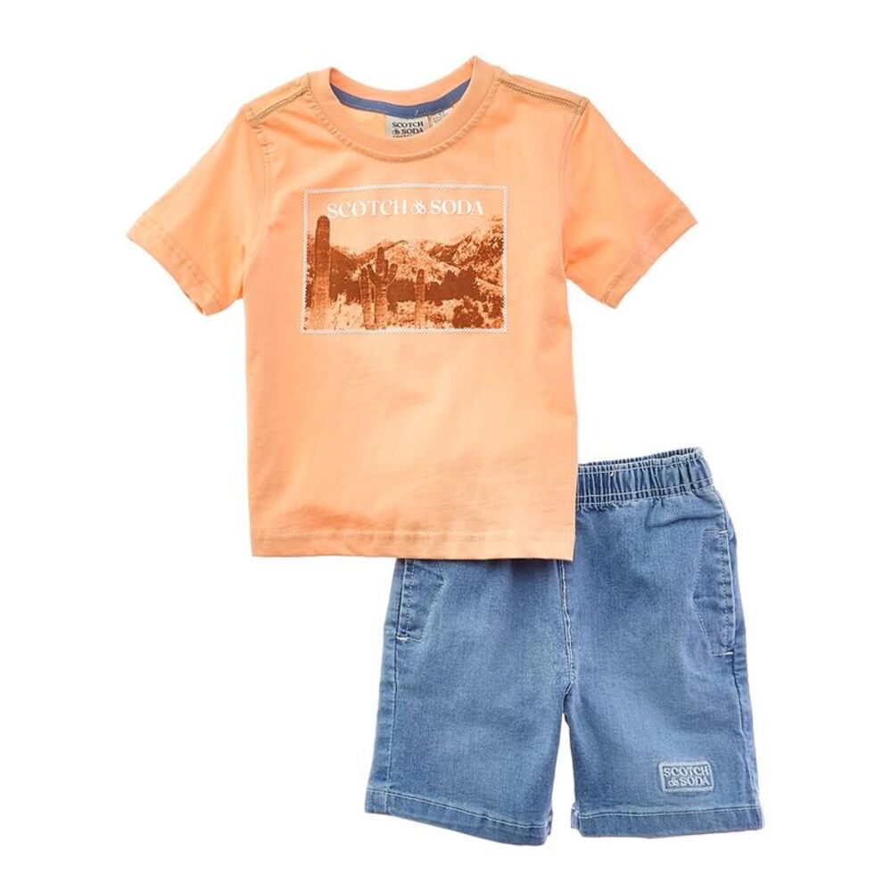 Scotch & Soda Boys  2Pc T-Shirt & Short Set, Red